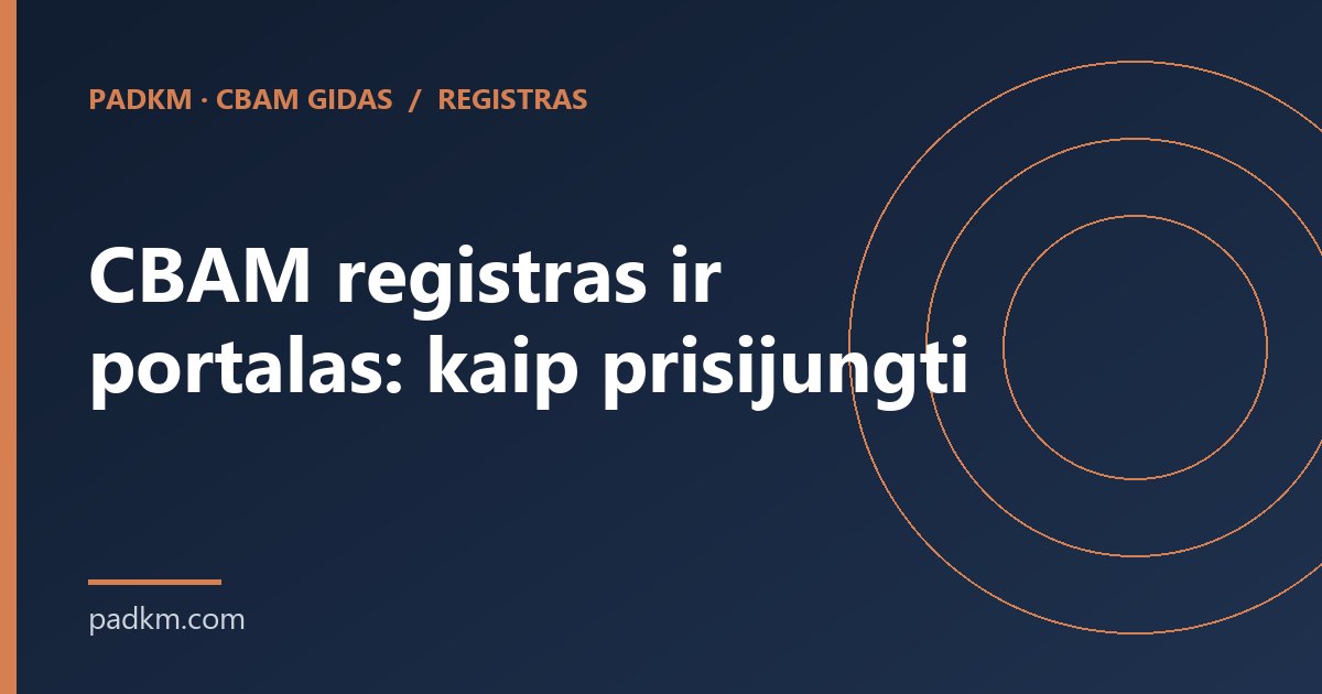 CBAM registras ir portalas: kaip prisijungti ir ką jame daryti