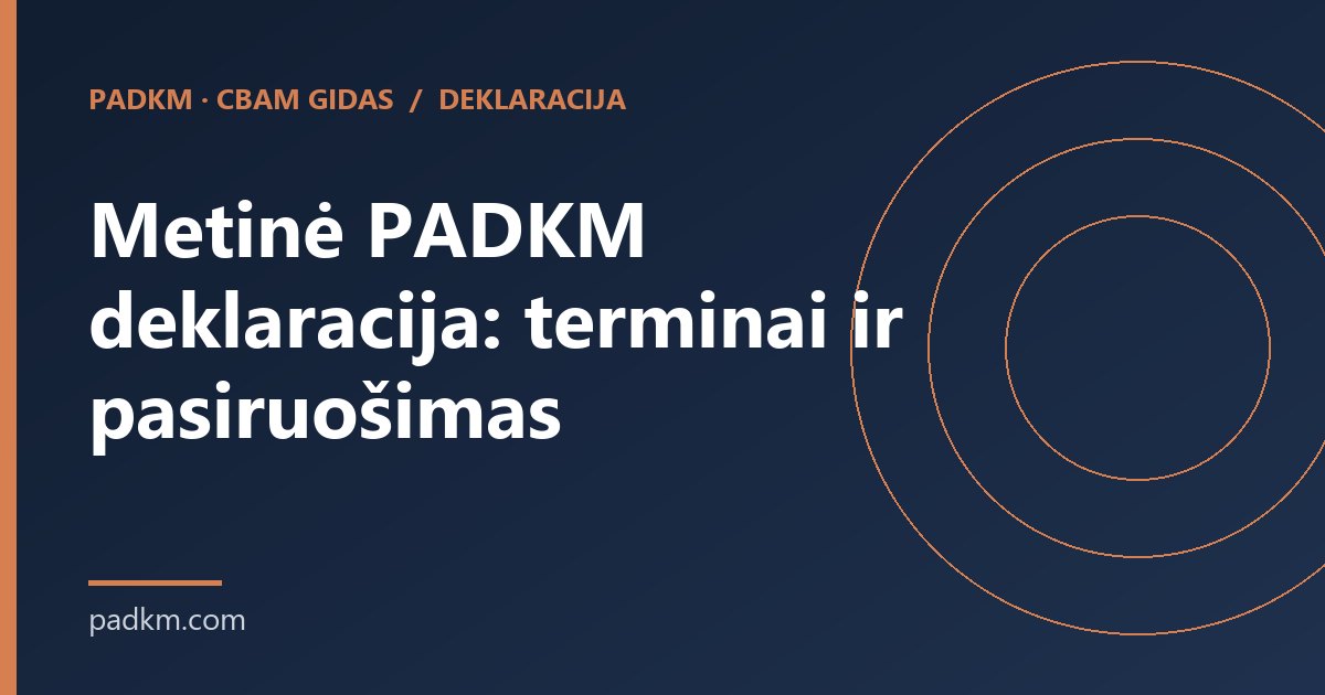 Metinė PADKM deklaracija: terminai ir pasiruošimas