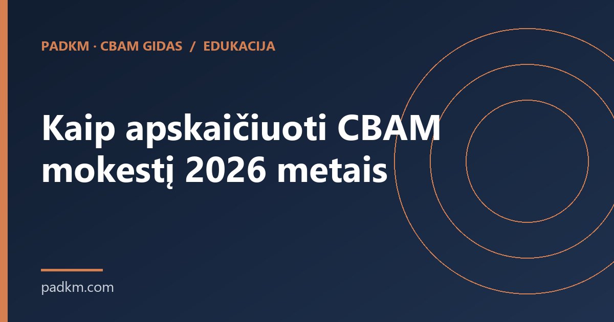 Kaip apskaičiuoti CBAM mokestį 2026 metais